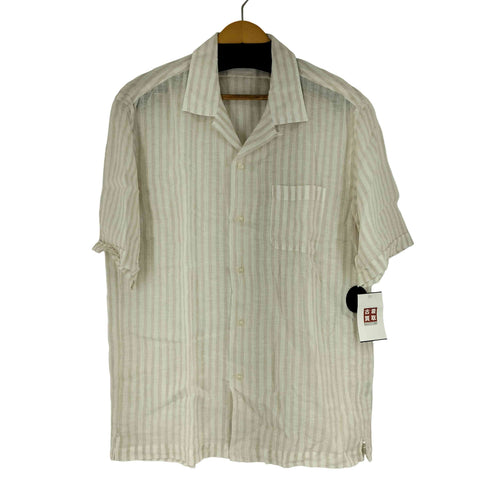 フェアファクス FAIRFAX リネン100 S/S ストライプ オープンカラーシャツ メンズ JPN:XL