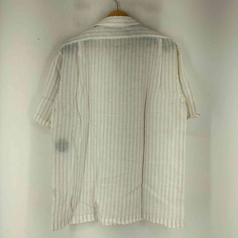 フェアファクス FAIRFAX リネン100 S/S ストライプ オープンカラーシャツ メンズ JPN:XL