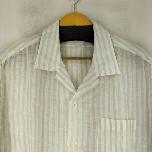 フェアファクス FAIRFAX リネン100 S/S ストライプ オープンカラーシャツ メンズ JPN:XL
