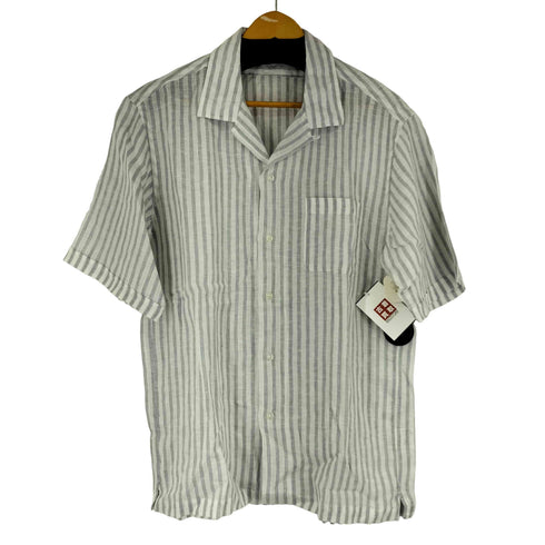 フェアファクス FAIRFAX リネン100 S/S ストライプ オープンカラーシャツ メンズ JPN:XL