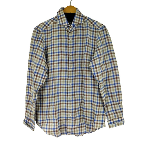 フェアファクス FAIRFAX リネン100 L/S チェックシャツ メンズ JPN:L