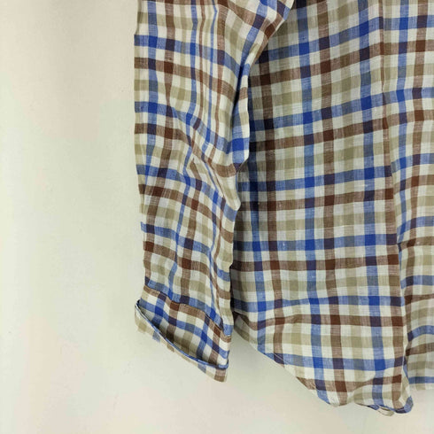 フェアファクス FAIRFAX リネン100 L/S チェックシャツ メンズ JPN:L