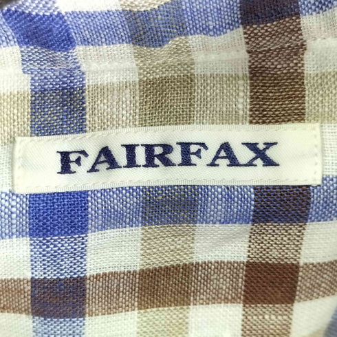 フェアファクス FAIRFAX リネン100 L/S チェックシャツ メンズ JPN:L