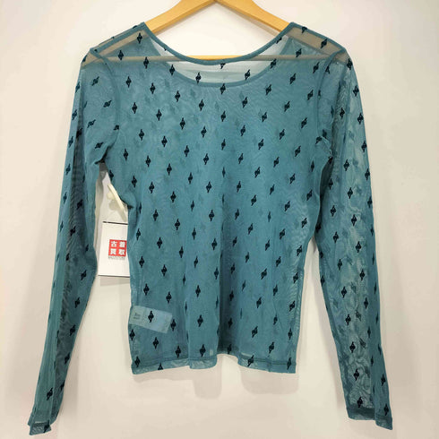 レイビームス Ray BEAMS 25SS フロッキー プリント シアー ラウンドネック トップス レディース ONE SIZE