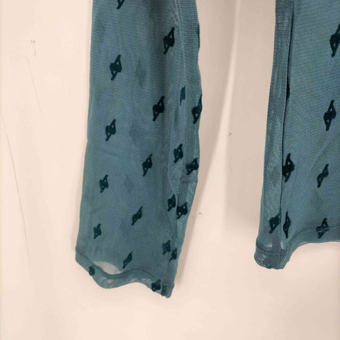 レイビームス Ray BEAMS 25SS フロッキー プリント シアー ラウンドネック トップス レディース ONE SIZE