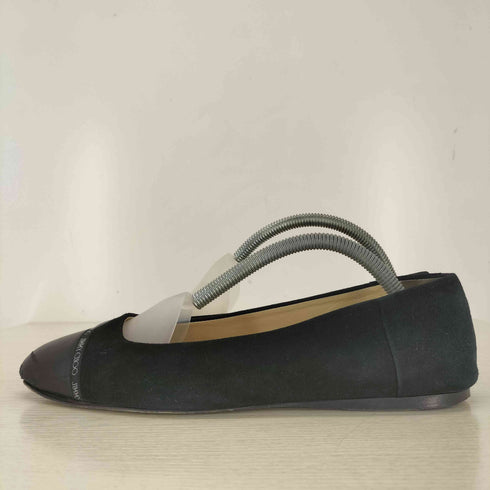 ジミーチュウ JIMMY CHOO ロゴテープ スエードコンビ フラットパンプス レディース 36 1/2