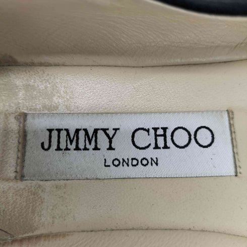 ジミーチュウ JIMMY CHOO ロゴテープ スエードコンビ フラットパンプス レディース 36 1/2