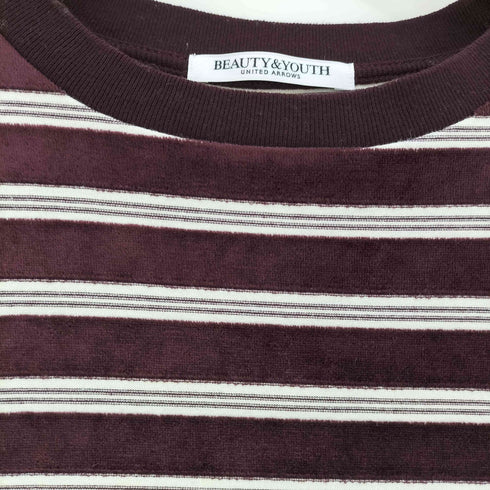 ビューティーアンドユースユナイテッドアローズ BEAUTY & YOUTH UNITED ARROWS BL C/PE VLR BOR LS ベロアボーダー ロングスリーブTシャツ レディース