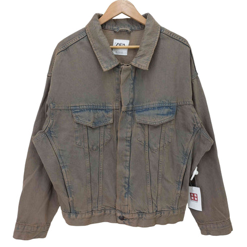 ザラ ZARA Rust Effect Denim Jean Jacket メンズ import:L