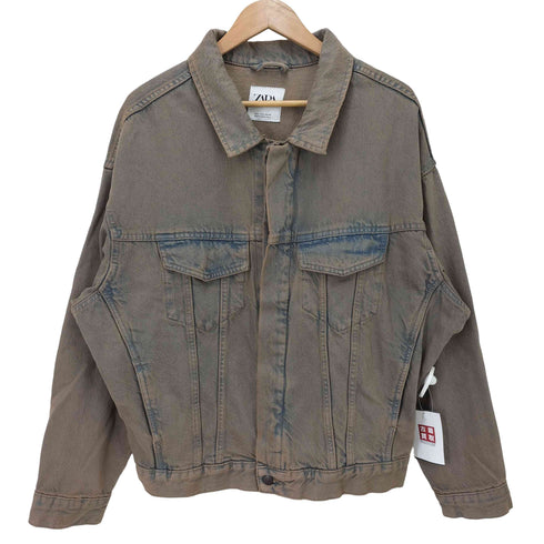 ザラ ZARA Rust Effect Denim Jean Jacket メンズ import:L