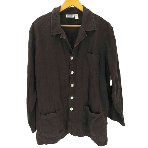チコ CHICOS DESIGN 90S OLD 麻 リネン 100% カバーオール ジャケット メンズ JPN:2