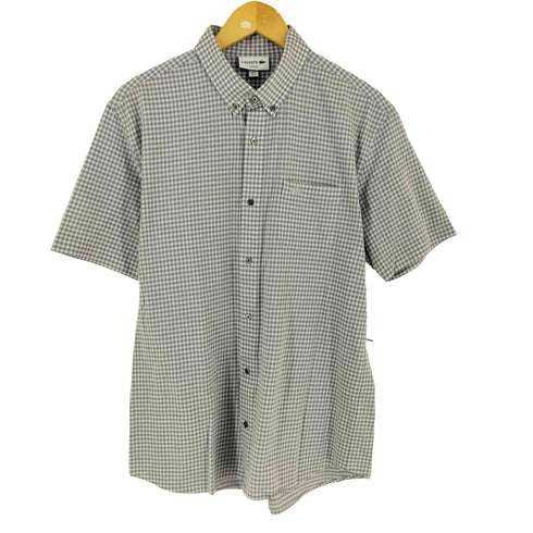 ラコステ LACOSTE SLIM FIT ギンガムチェック 半袖 ボタンダウンシャツ メンズ import:L