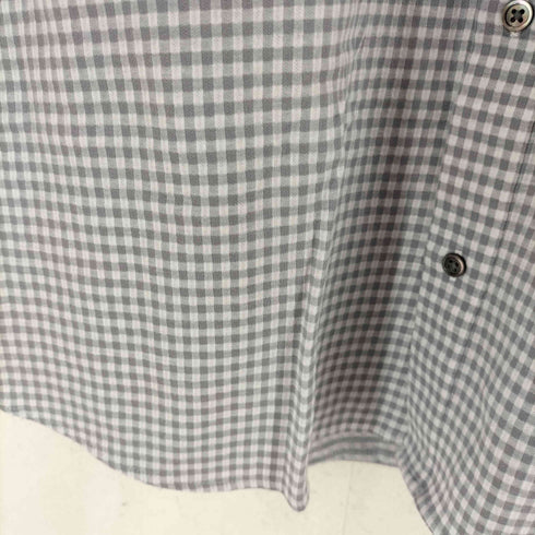 ラコステ LACOSTE SLIM FIT ギンガムチェック 半袖 ボタンダウンシャツ メンズ import:L