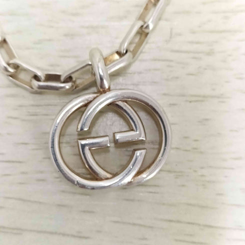グッチ GUCCI Ag925 刻印 インターロッキング G チェーンネックレス メンズ
