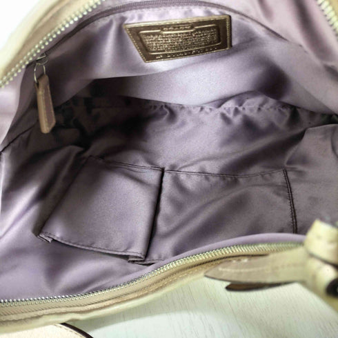 コーチ COACH シグネチャーロゴ ゴールド レザーショルダーバッグ レディース