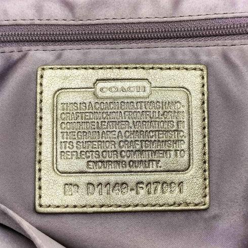 コーチ COACH シグネチャーロゴ ゴールド レザーショルダーバッグ レディース