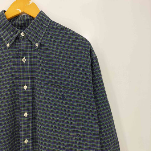 ラルフローレン RALPH LAUREN 90-00s BIG SHIRT ポニー刺繍 フロントポケット チェック ボタンダウンシャツ メンズ import:M