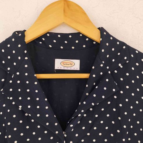 タルボット TALBOTS ドット レーヨン シェルボタン 半袖 シャツワンピース レディース
