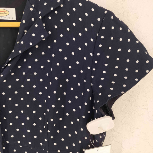 タルボット TALBOTS ドット レーヨン シェルボタン 半袖 シャツワンピース レディース