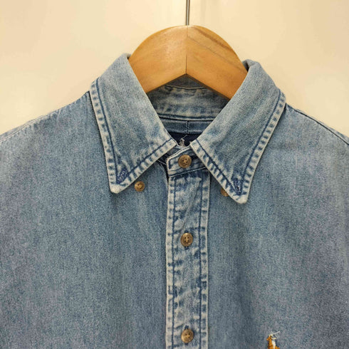 ラルフローレン RALPH LAUREN ポニー刺繍 ボタンダウン デニム S/S シャツ メンズ 6