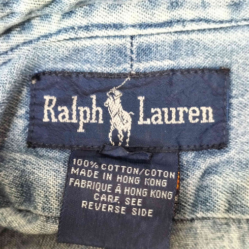 ラルフローレン RALPH LAUREN ポニー刺繍 ボタンダウン デニム S/S シャツ メンズ 6