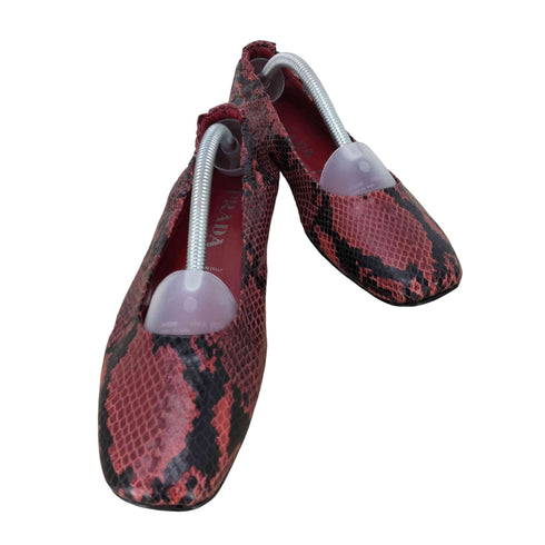 プラダ PRADA パイソン柄 パンプス レディース 38