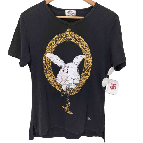 ヴィヴィアンウエストウッドマン Vivienne Westwood MAN BUNNY IN FRAME オーブ 刺繍 S/S クルーネック Tシャツ メンズ DE:48