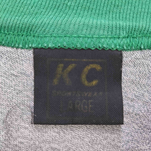 80-90S KC SPORTSWEAR 宗教 プリント ラグランスリーブ Tシャツ メンズ import:L