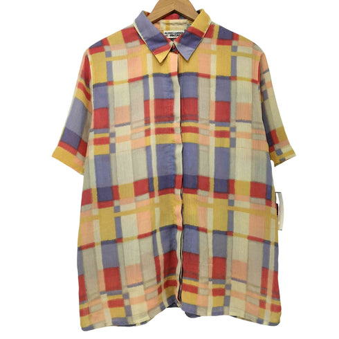 アルフレッドダナー ALFRED DUNNER 90s 水彩タッチ チェック S/S シャツ レディース 14