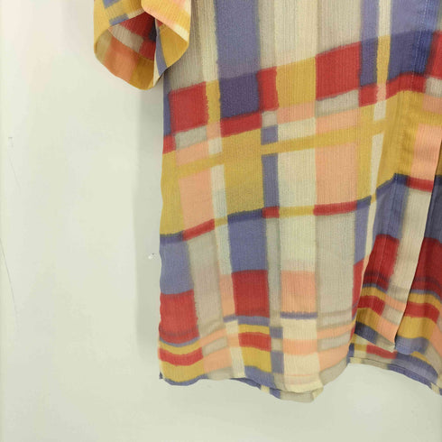 アルフレッドダナー ALFRED DUNNER 90s 水彩タッチ チェック S/S シャツ レディース 14