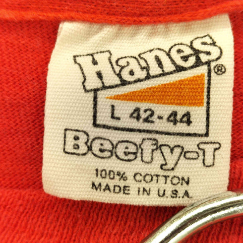 ヘインズ Hanes 70s USA製 三角タグ フロントプリント S/S Tシャツ メンズ JPN:L