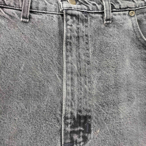 カーハート Carhartt 90S USA製 星タグ レザーパッチ 42 TALOMジップ ブラック デニムパンツ メンズ 38×34