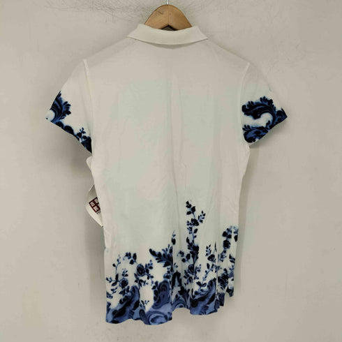 ラルフローレン RALPH LAUREN 総柄プリント鹿の子ポロシャツ レディース L