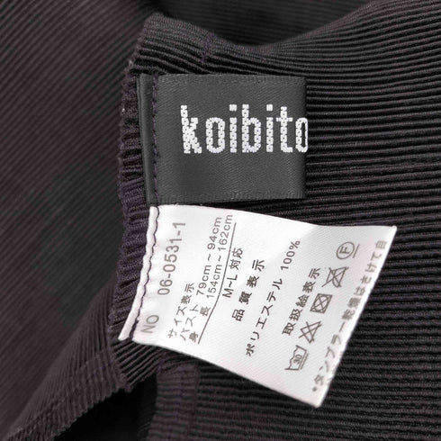 コイビトミサキ koibito misaki プリーツ加工 クルーネック ロングトップス チュニック レディース M-L