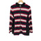 LINA white label ボーダー柄 ジップアップ ニットパーカー レディース LL