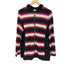 LINA white label ボーダー柄 ジップアップ ニットパーカー レディース LL