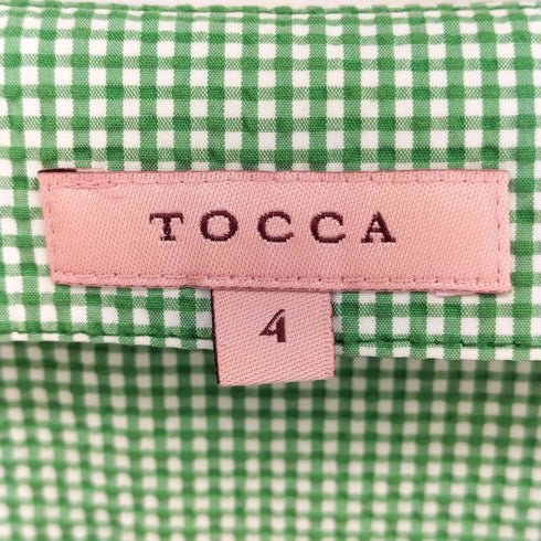 トッカ TOCCA ギンガムチェック 袖リボン シアサッカー ワンピース レディース 4