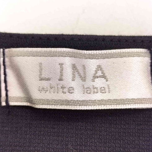 LINA white label ボーダー柄 半袖 ワンピース レディース LL