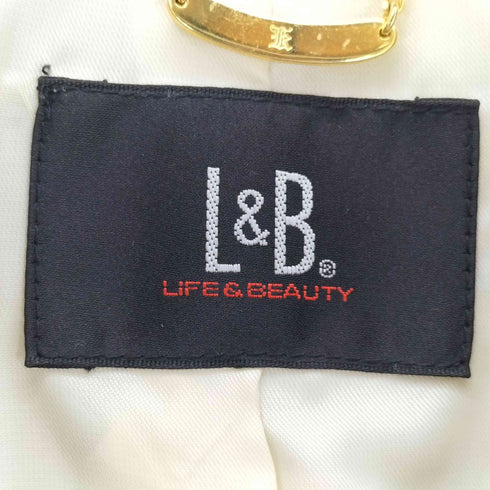 L&B ボタンダウン ラムレザーハーフコート レディース