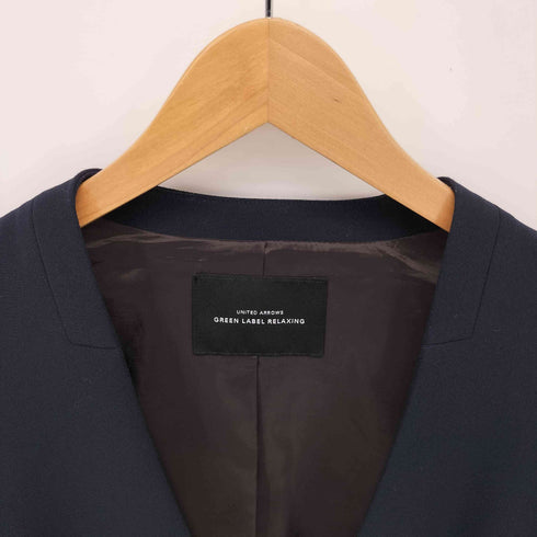 ユナイテッドアローズグリーンレーベルリラクシング UNITED ARROWS green label relaxing 手洗い可能/ダブルクロス ノーラペル ジャケット レディース JPN:36