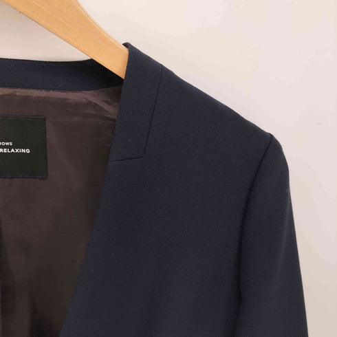 ユナイテッドアローズグリーンレーベルリラクシング UNITED ARROWS green label relaxing 手洗い可能/ダブルクロス ノーラペル ジャケット レディース JPN:36