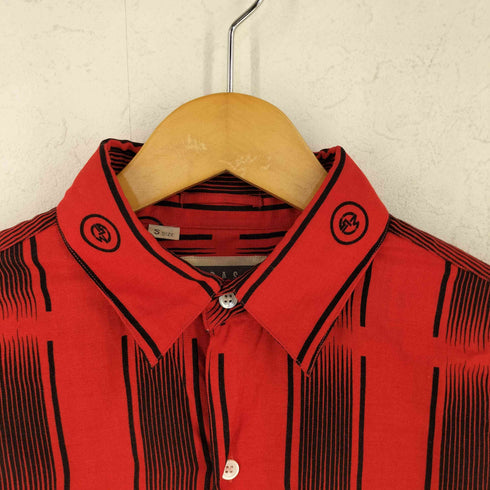 GRASS MEN'S ストライプデザイン ウール混シャツ domestic メンズ JPN:S