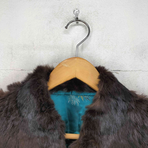 裏地花柄刺繍 fur jacket ファージャケット レディース