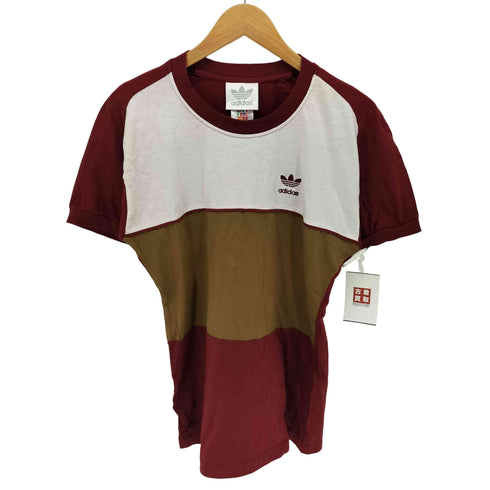 アディダス adidas 80S トレフォイルロゴ 万国旗タグ ブロックカラー S/S Tシャツ メンズ import:L