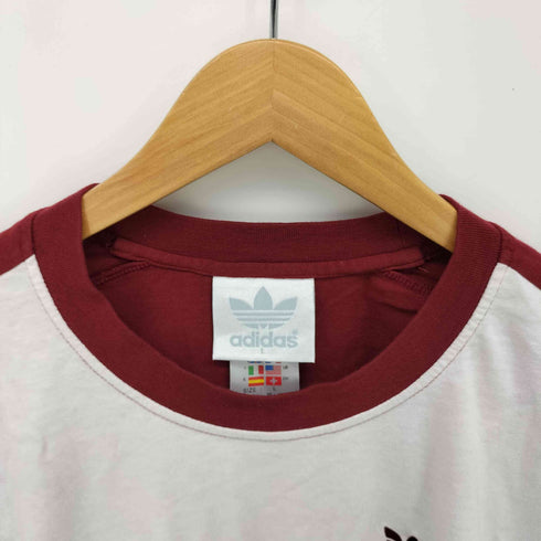 アディダス adidas 80S トレフォイルロゴ 万国旗タグ ブロックカラー S/S Tシャツ メンズ import:L