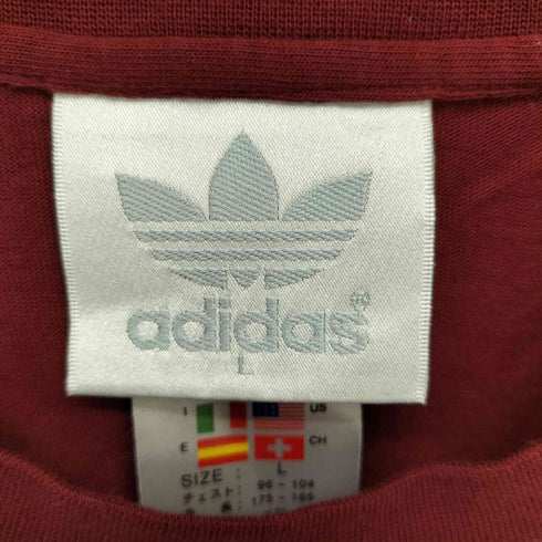 アディダス adidas 80S トレフォイルロゴ 万国旗タグ ブロックカラー S/S Tシャツ メンズ import:L