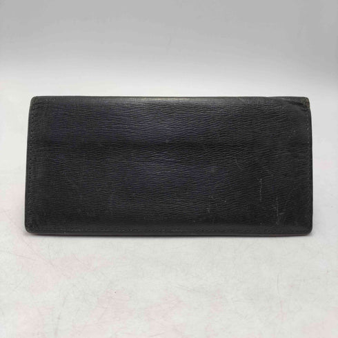 バーバリーブラックレーベル BURBERRY BLACK LABEL メタルロゴ レザー シワ加工 長財布 メンズ