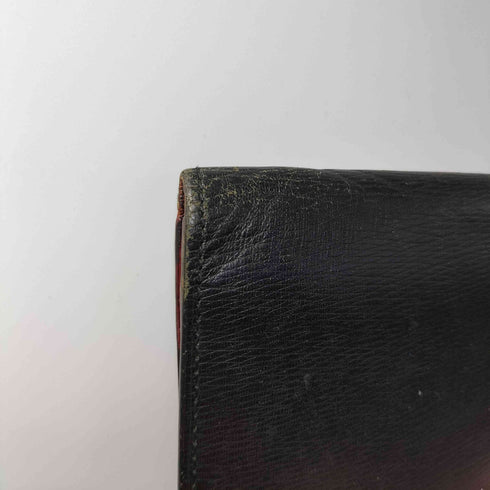 バーバリーブラックレーベル BURBERRY BLACK LABEL メタルロゴ レザー シワ加工 長財布 メンズ