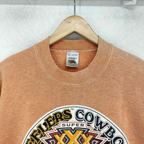 フルーツオブザルーム FRUIT OF THE LOOM 80s USA製 ラグビープリント クルーネックスウェット メンズ JPN:XL