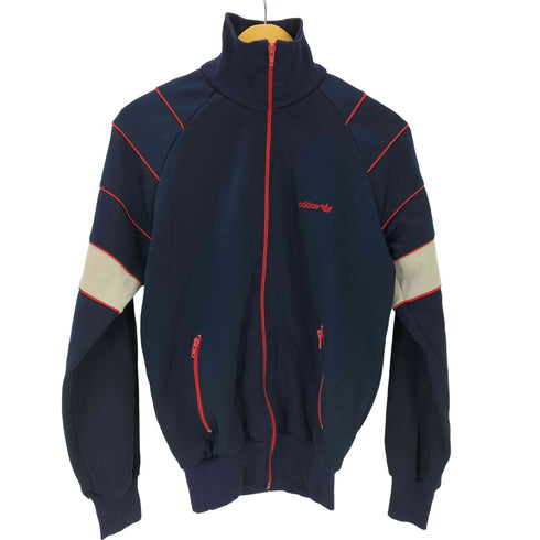 アディダス adidas 80-90S OLD 三角タグ トレフォイルロゴ パイピング フルジップ トラック ジャケット ジャージ レディース import:M